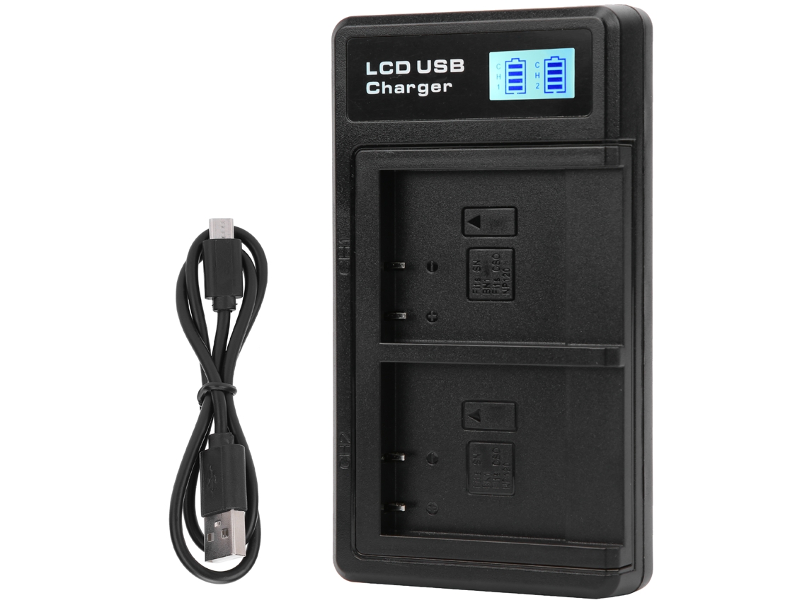 Cargador De Baterías Portátil Para Cámara Np-bn1 Cargador Dual Usb Con Pantalla Lcd
