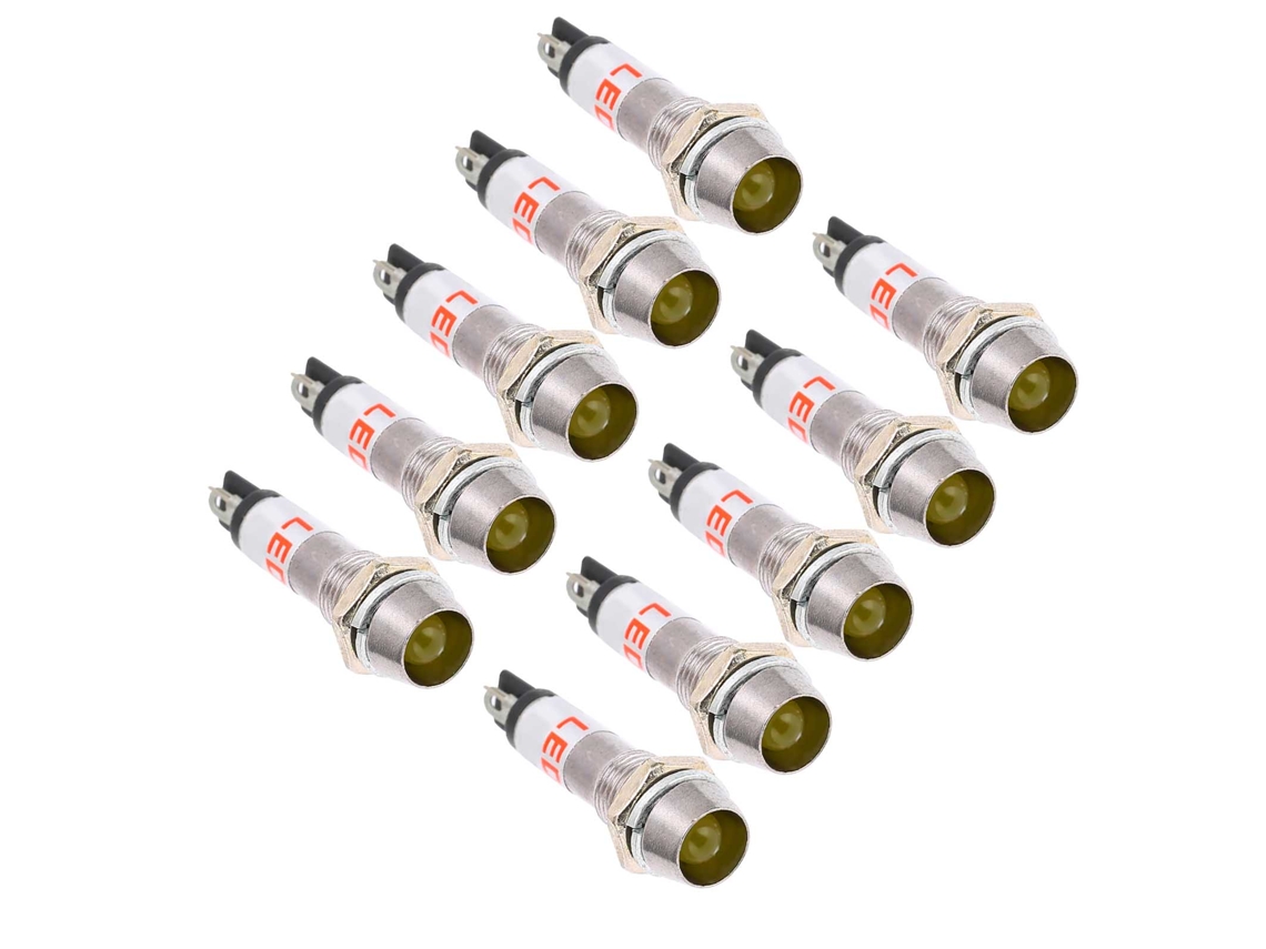 Luzes Sinal 10 Dc 12v Amarelas 8mm