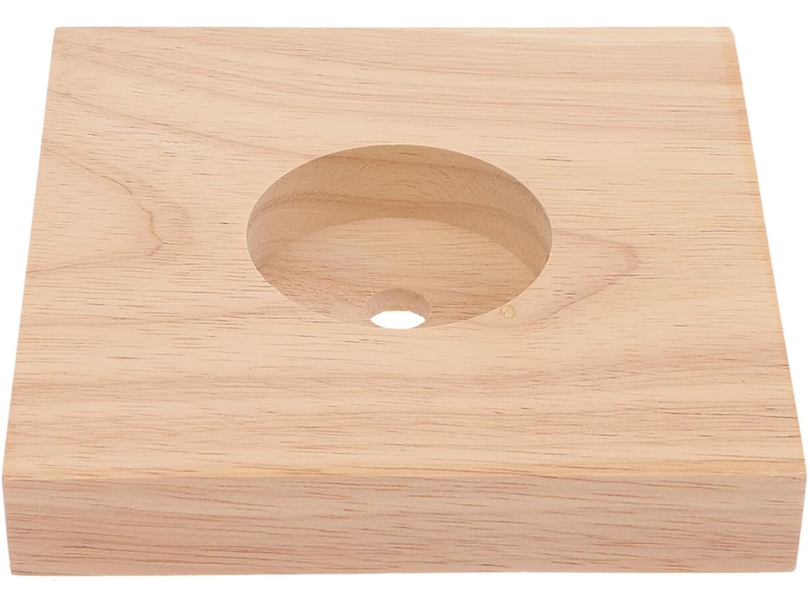 Conjunto De 2 Bases Quadradas De Madeira Natural Para Abajur, 12 Cm, Suporte Estável De Substituição Para Lâmpadas.