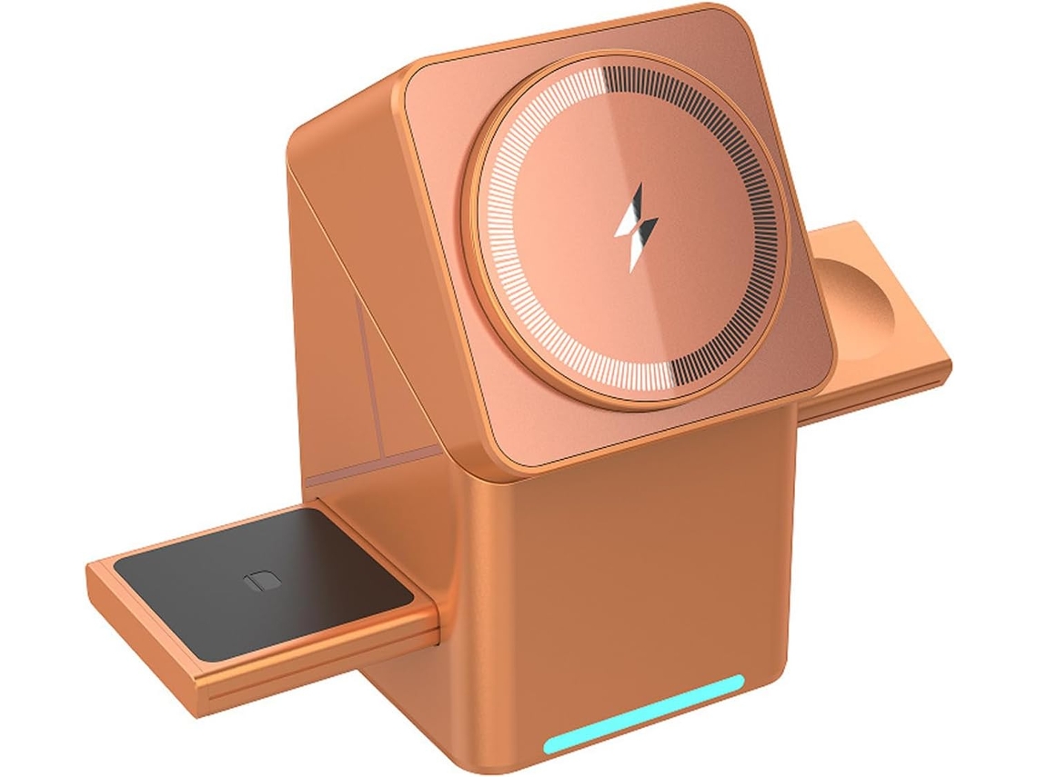 Suporte de Carregamento Rápido de 15 W com Rotação Automática, em Abs, para Dispositivos. SFUSHOS