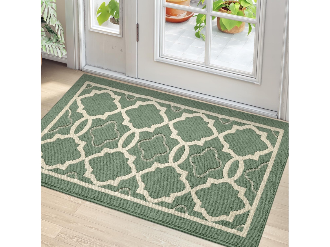 Capacho Verde 50x80 Cm Polipropileno Tpr Lavável Absorvente