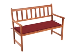 Vidaxl Banco De Jardim C/ Almofadão 120 Cm Madeira De Acácia Maciça