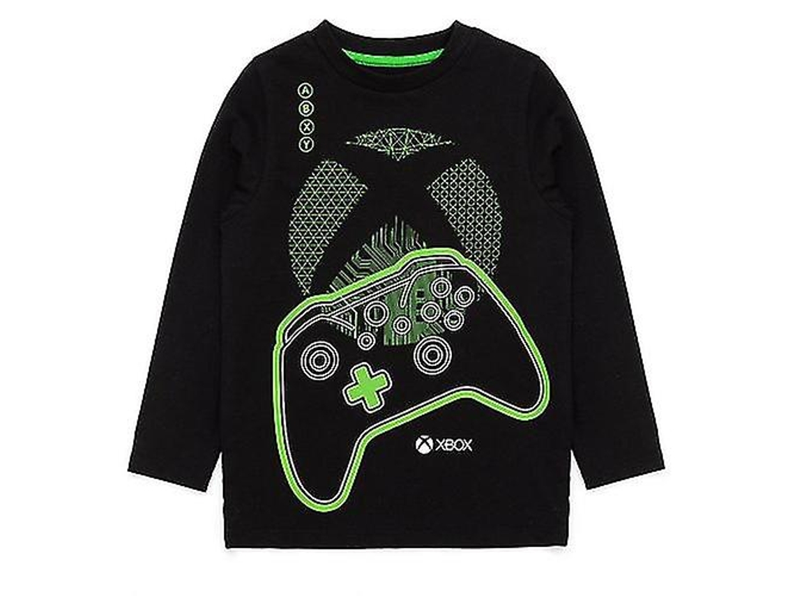 Conjunto De Pijama De Manga Comprida Com Estampa De Controle De Videogame Xbox Para Meninos Hengjian