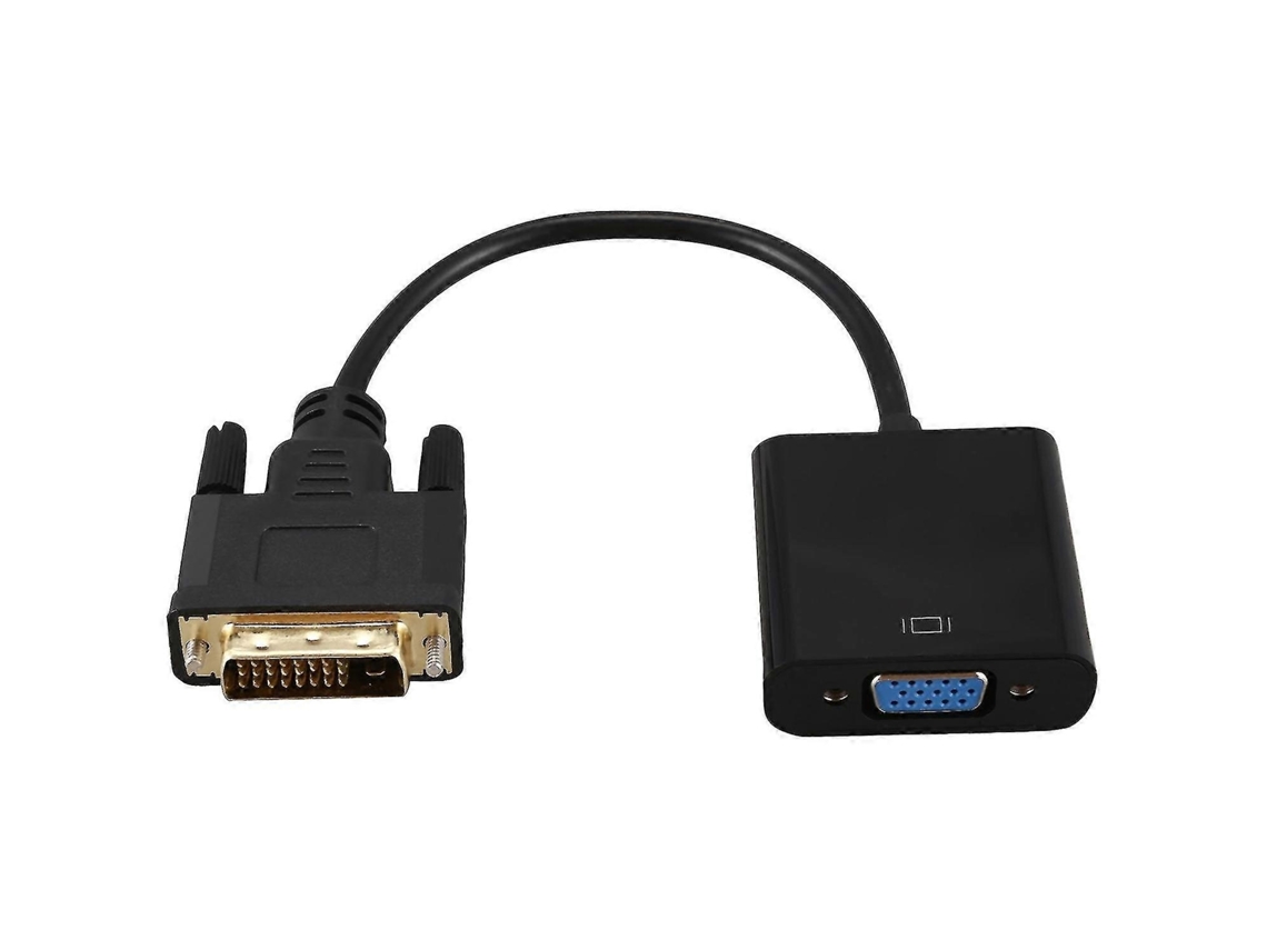 Adaptador Lurelia Cabo DVI para VGA, 1920x1200, 1920x1080, 1080p, 25 pinos, 15 pinos, 26 cm, preto