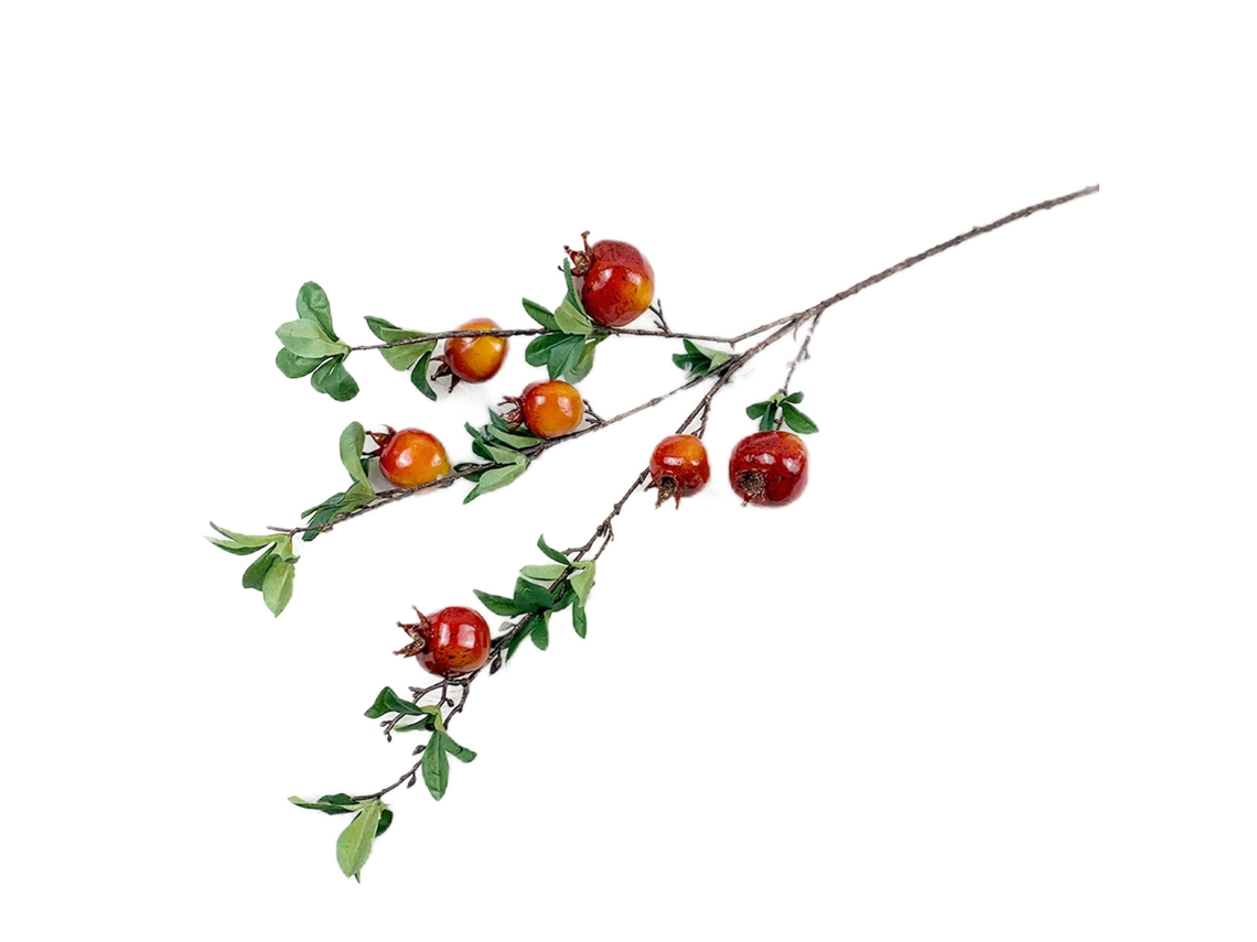 Orange Red Pedra Artificial com 7 Romãs, cerca de 92cm de altura LAXISCREED