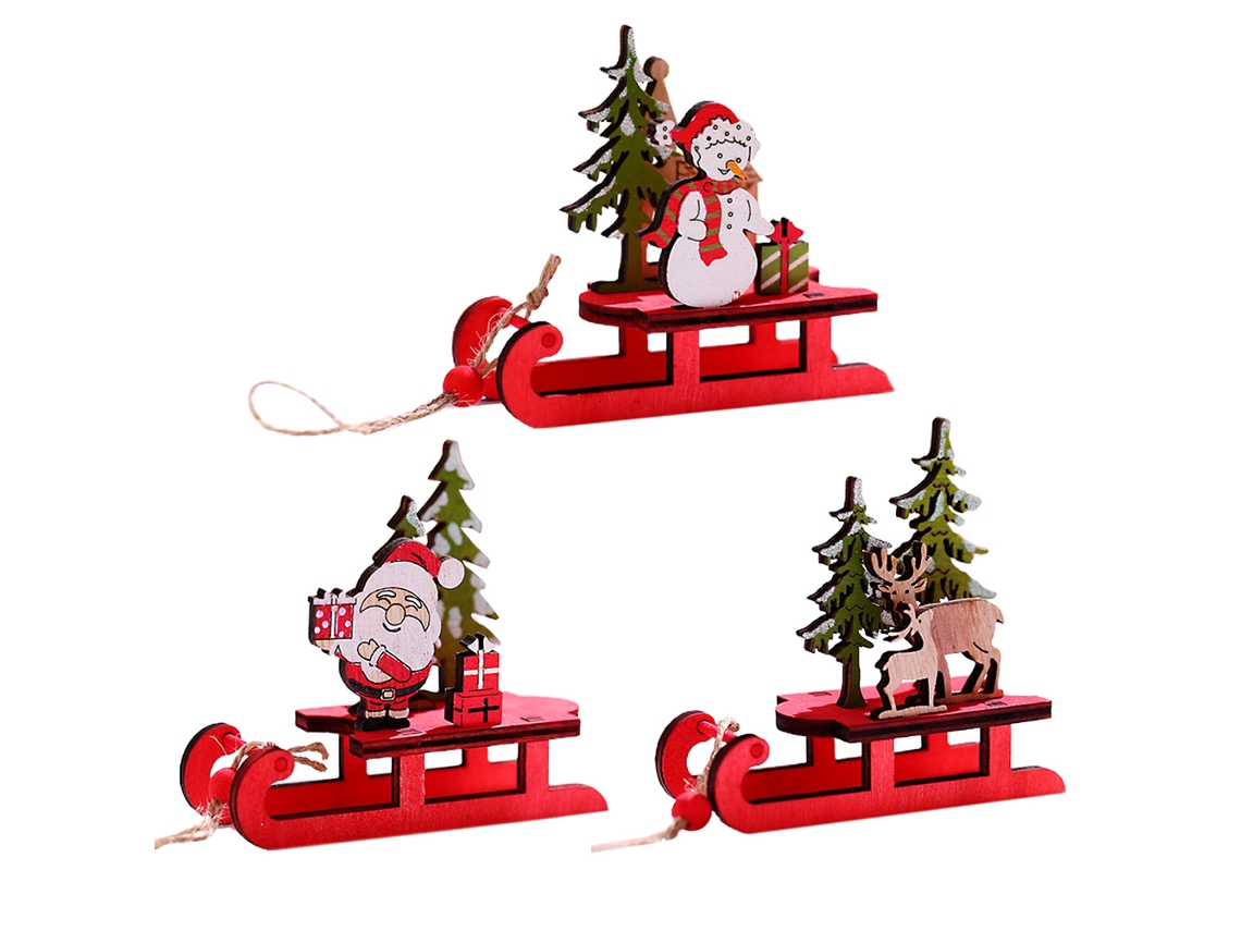 Decoração de Trineo Madeira DIY Natal Casa Festa MARCA