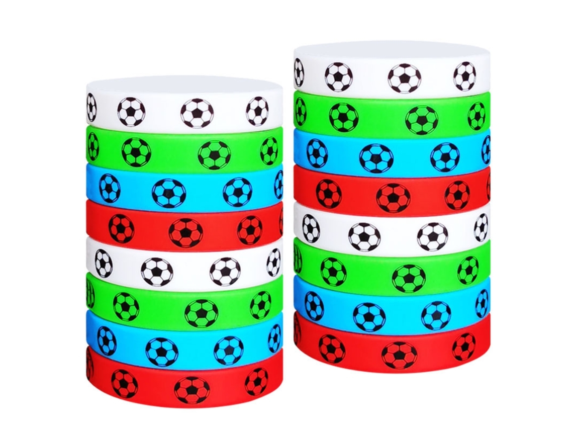 Mali 16pcs Pulseiras de Silicone de Futebol Sports Pulseiras de Torcedor Presentes Festa Decoração