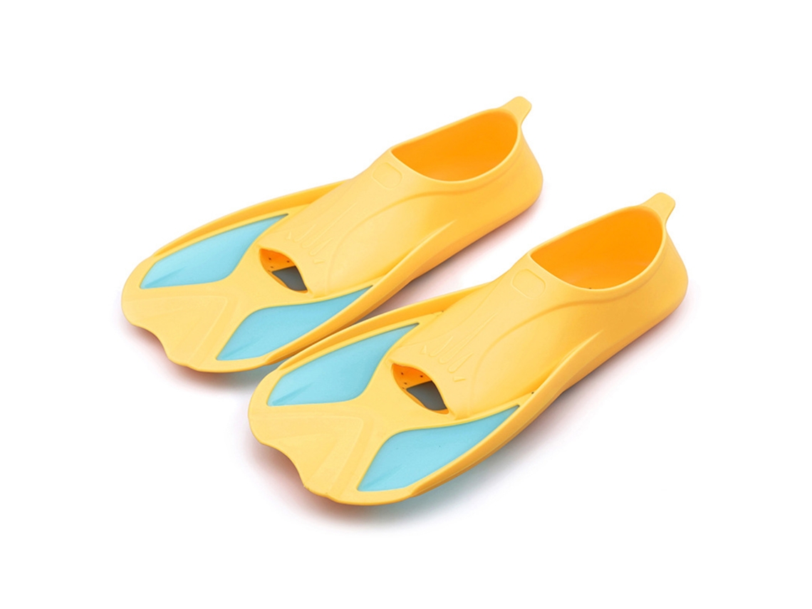Aletas Natação Crianças Amarelo Verde Claro Xxxxs 30 31