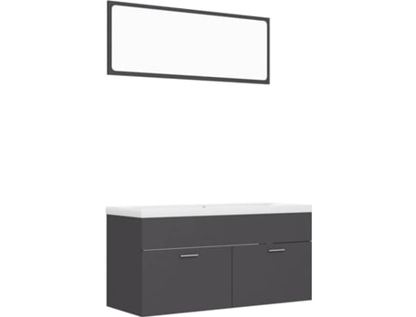 Conjunto de Móveis  3070894 (Cinzento - Aglomerado de Madeira - 100x38.5x46 cm)