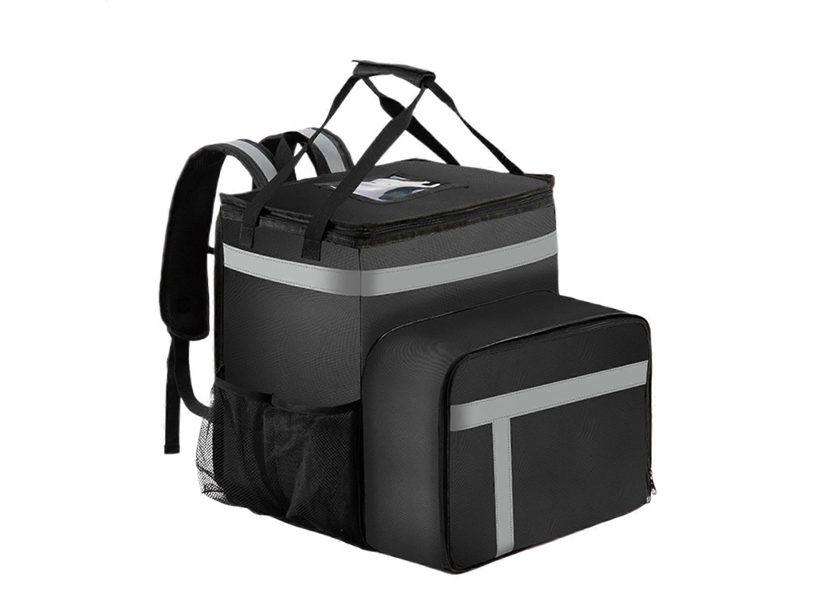 Mochila Térmica Impermeável Para Entregas, Em Tecido Oxford, Com Grande Capacidade, Ideal Para Transportar Pizzas. Preta.