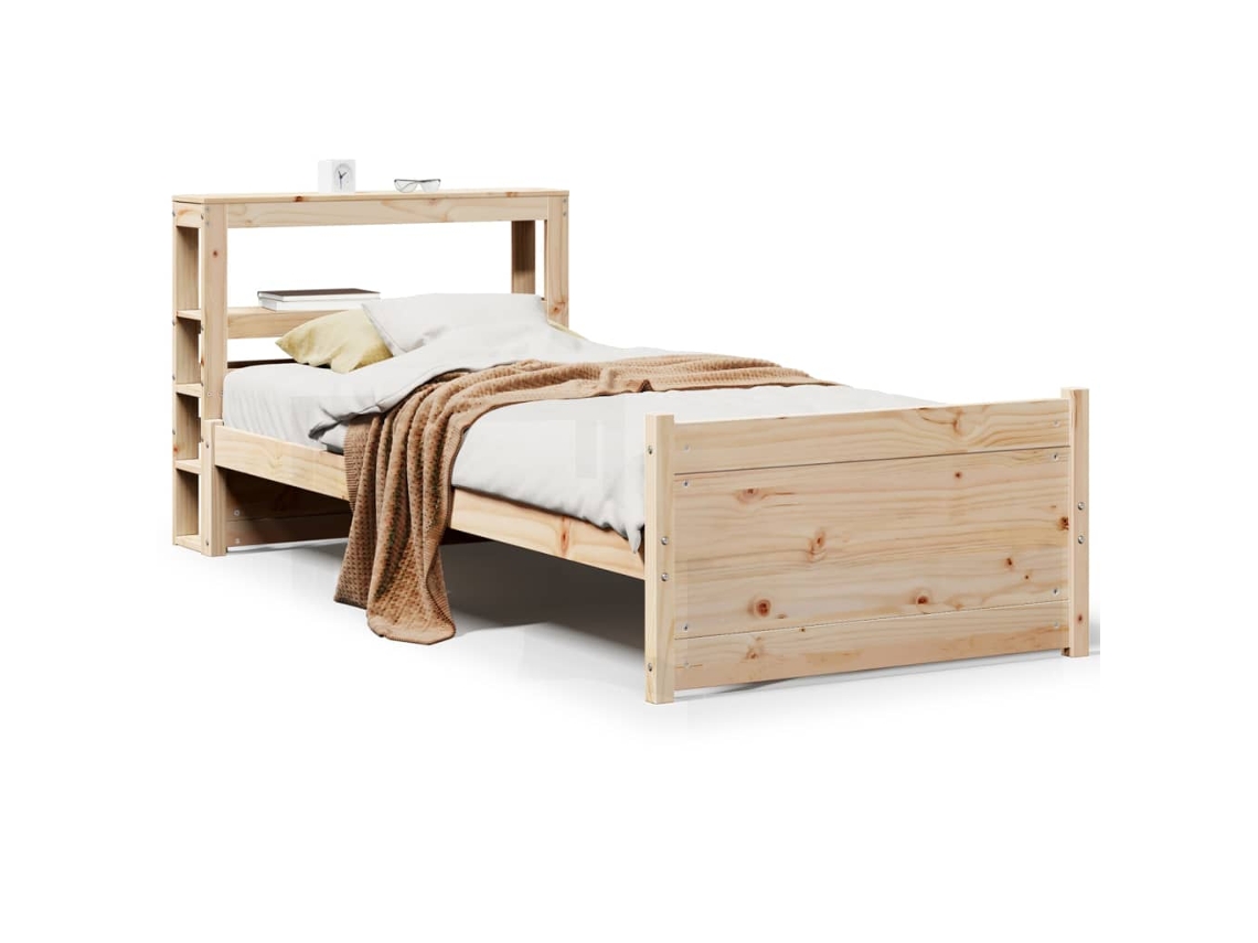 Estrutura de Cama com Cabeceira Pinho Maciço MAISON EXCLUSIVE 75x190 cm