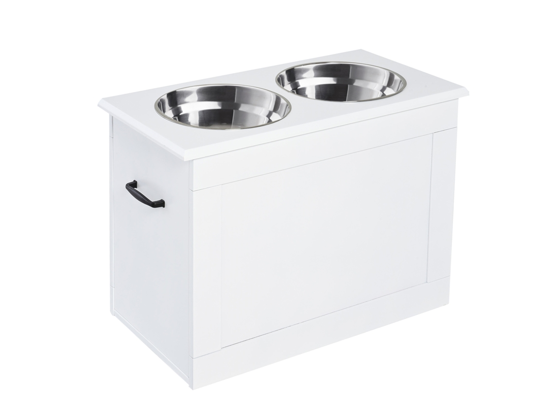 Tigela Elevada C/ Armazenamento 2 Aço 2000ml Branca VOLTEDGE