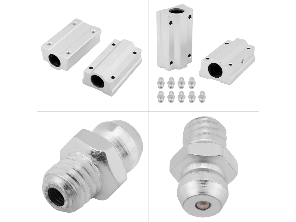 Bloco De Bushing Linear De Bola Alumínio 8mm 2pçs