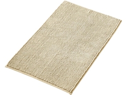 Tapete Antiderrapante - Combinado em Conjunto - Chenille Lavado - Para Chuveiro, Banho E Sanita - Bege - 40x60 Cm