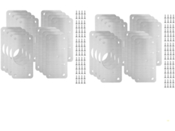 Kit De Reparo Dobradiças Com Painel E Placa Furos Montagem Em Aço Inoxidável Prateado 1 2 4 8 16 Unidades
