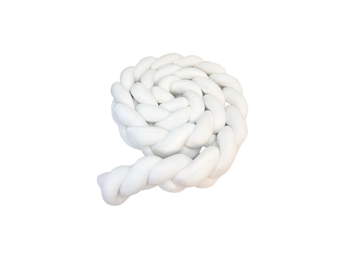 Protetor De Berço Anticolisão Macio E Lavável, 350cm, Branco Elysve