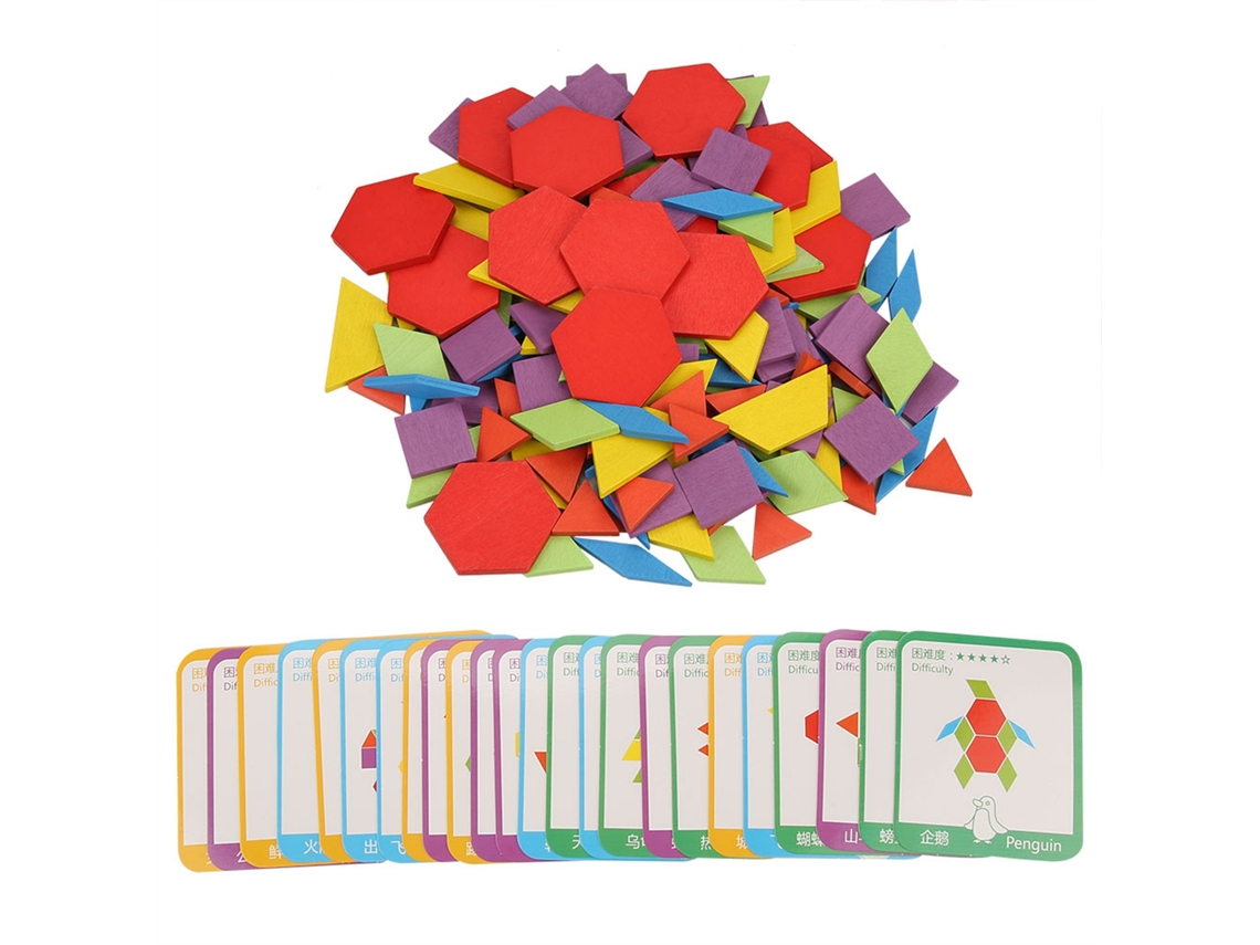 Quebra-cabeça de madeira colorido para crianças e bebês - Brinquedo educativo