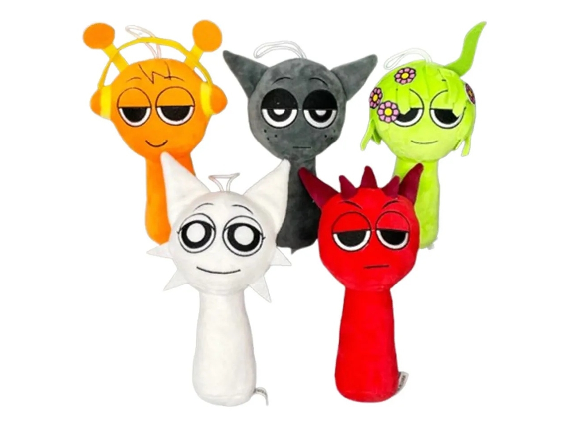 Lurelia 5 Peças De Sprunki Rhythm Box 20cm Sprunki Em Peluche Colecionável, Cor Colorido, Macio Para Coleção