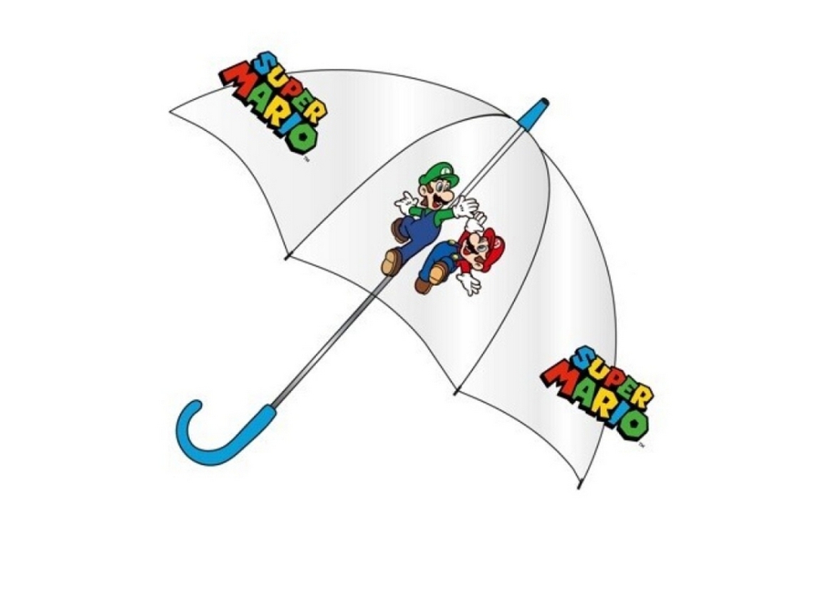 Guarda-chuva Infantil Transparente Super Mario E Luigi, 75 Cm 86745