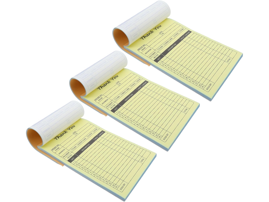3 Peças Carnet De Factures Commerciales À Double Feuillet