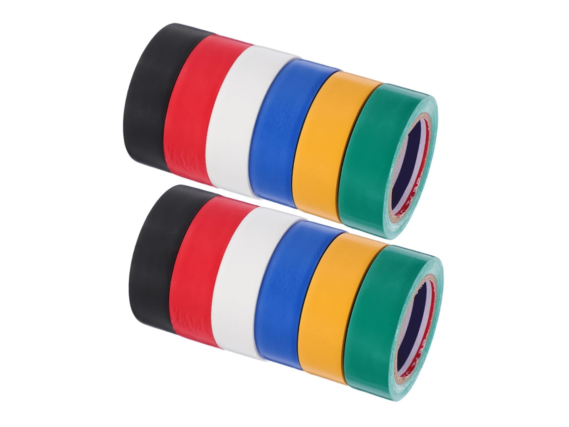 Fita Isolante Elétrica De Pvc Amosfun Para Uso Interno E Cabos, 12 Rolos, Resistente A Altas Temperaturas, Adequada Para