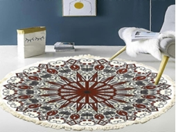 Lurelia Tapete Mandala Redondo Boémio Lavável Absorvente Feito Mão Colorido R158