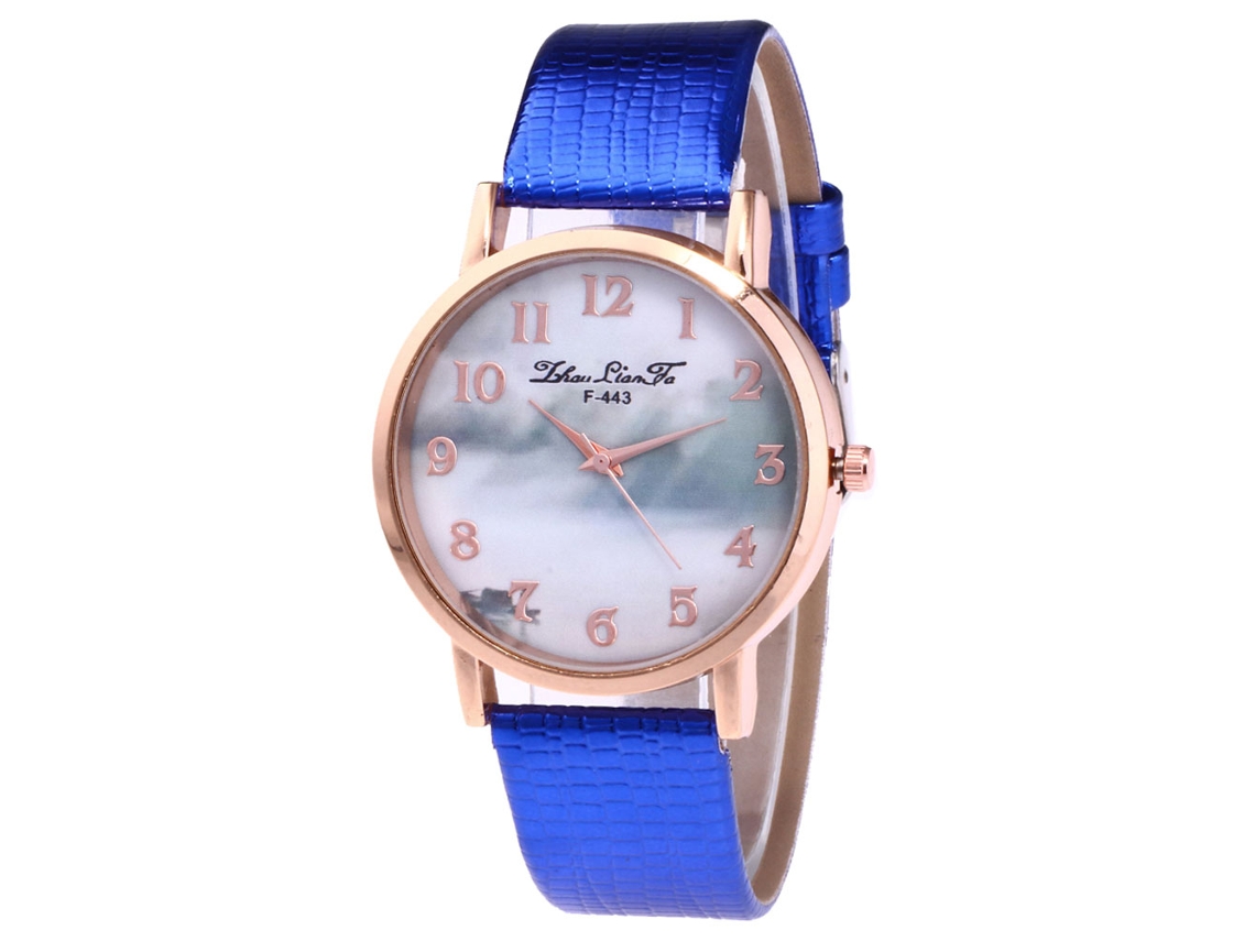 Relógio de quartzo unissex, estilo simples e elegante, perfeito para presente corporativo (azul)