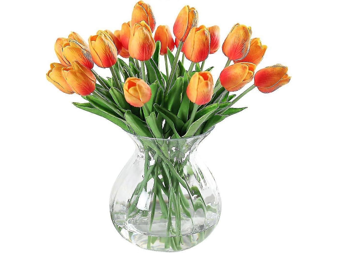 20 Tulipas Artificiais de Látex com Toque Real para Buquê de Casamento - 8 AQUAFORGE