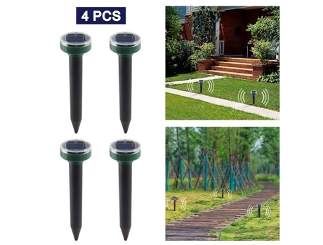 Novo repelente solar ultrassônico para momentos, para áreas externas, com luz LED, pacote com 4 unidades