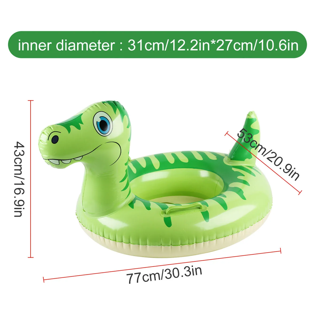 Boia Inflável De Dinossauro (verde) Para Piscina
