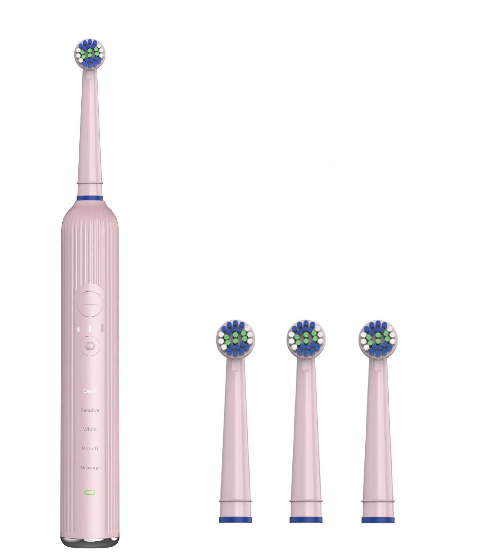 Escova de Dentes Elétrica Adulto, Sônica com 3 Cabeças, Ipx7 À Prova D’água, Recarregável por Usb, Portátil para Viagem. Rosa CZHHMART