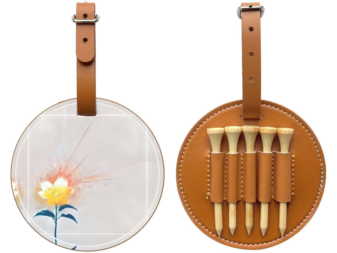 Bolsa Preta para Guardar Tees de Golfe com uma Linda Flor Amarela Fácil de Transportar e Mais Eficiente para