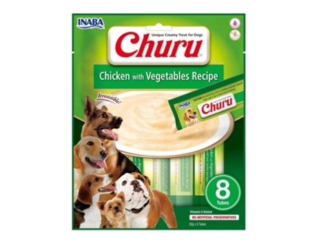 CHURU Dog Receta de Pollo Con Vegetales 8X8X20Gr