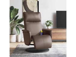 Vidaxl Poltrona Massagens Reclinável + Apoio Pés Couro Artif. Castanho