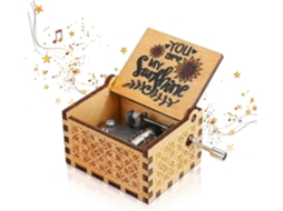 Caixa de Música "You Are My Sunshine" Vintage com Manivela AQUAFORGE (presente ideal)