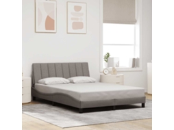 Vidaxl Estrutura De Cama Sem Colchão Hanko 140x190 Cm Tecido Castanho-acinzentado
