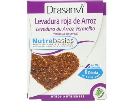 Suplemento Alimentar DRASANVI Levadura Arroz Rojo 29 Mg Monacolina K Coenzima Q10 (30 Cápsulas)