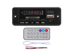 Mali módulo Decodificador de Áudio Mp3 5v com Rádio Fm e Amplificador de Potência Placa Player Música Preto