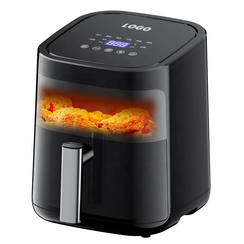 Forno Fritadeira Elétrica Inteligente Moderna de Grande Capacidade para Uso Doméstico MDUG (preto)