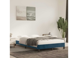 Vidaxl Estrutura De Cama Sem Colchão 120x200 Cm Veludo Azul