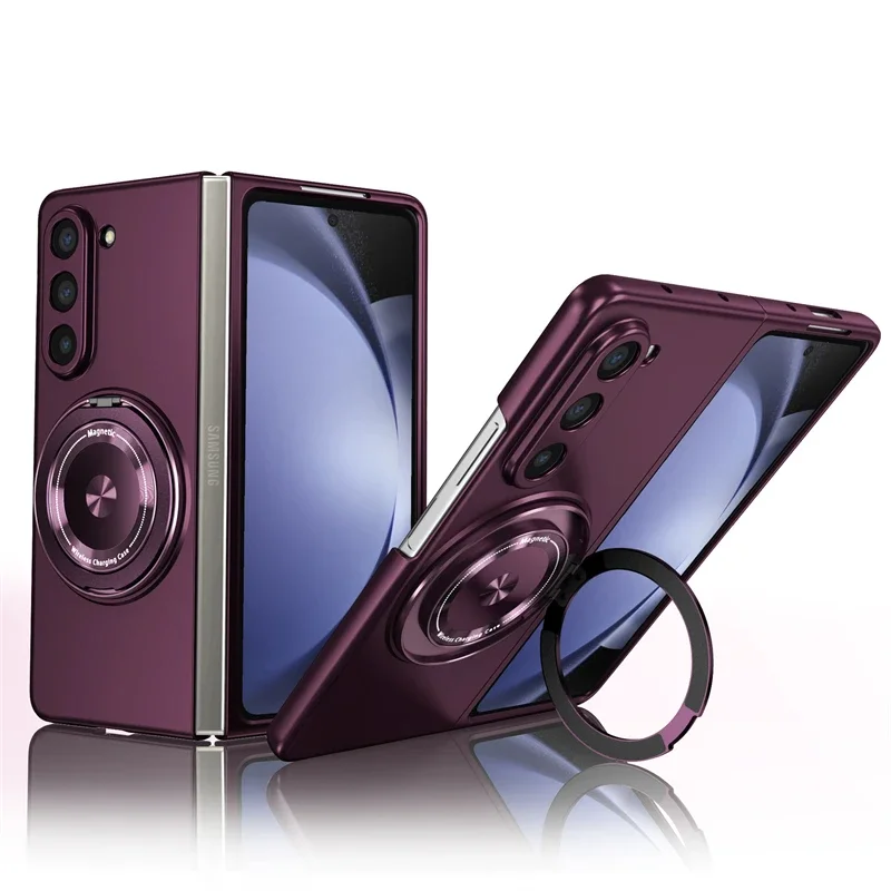 (roxo, Galaxy Z Fold7) Capa Para Celular Com Suporte De Anel Magnético, Suporta Rotação De 360°, Compatível Com Magsafe.