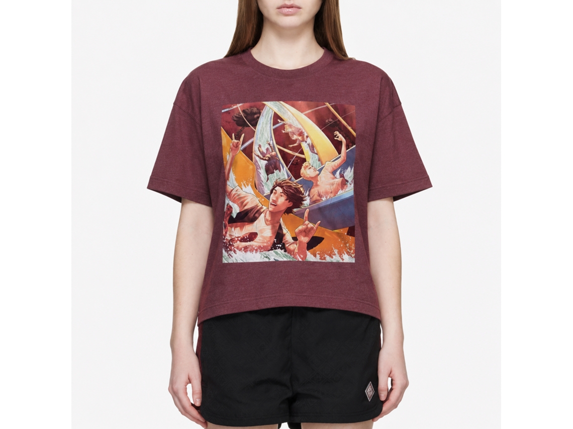 Rockinstone Bill And Ted Water Slide Heather Vintage Maroon Adult T-shirt Size:xl