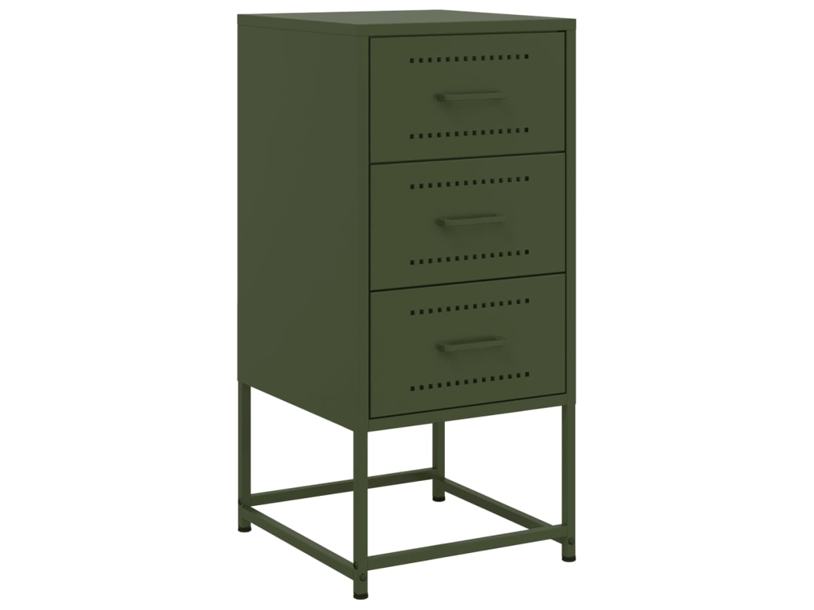Bedside Cabinet, Bedside Cabinets Vidaxl Verde Aço (n/a)