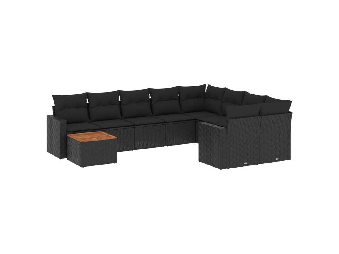 Garden Sofa Set, Garden Sofa Sets Vidaxl Preto Rattan / Vime (n/a)