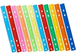 Conjunto De 12 Réguas Escolares Em Plástico Resistente E Portátil, Com