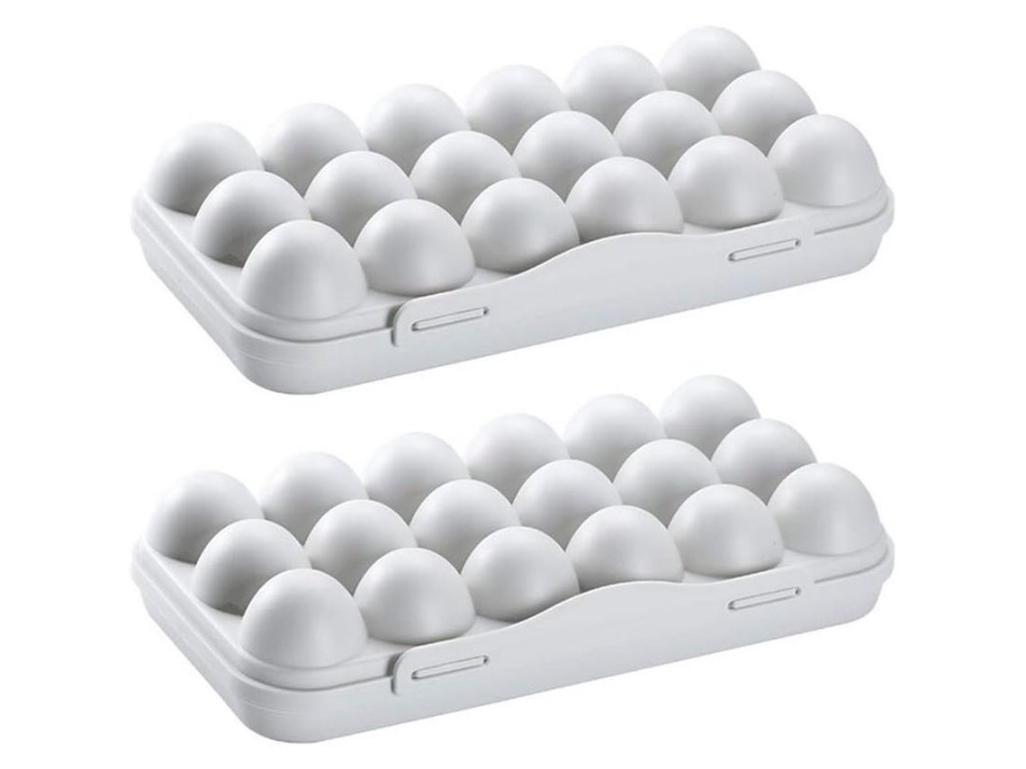 2 Bandejas de ovos para refrigerador, com tampa, plástico rosa, organizador S/MARCA