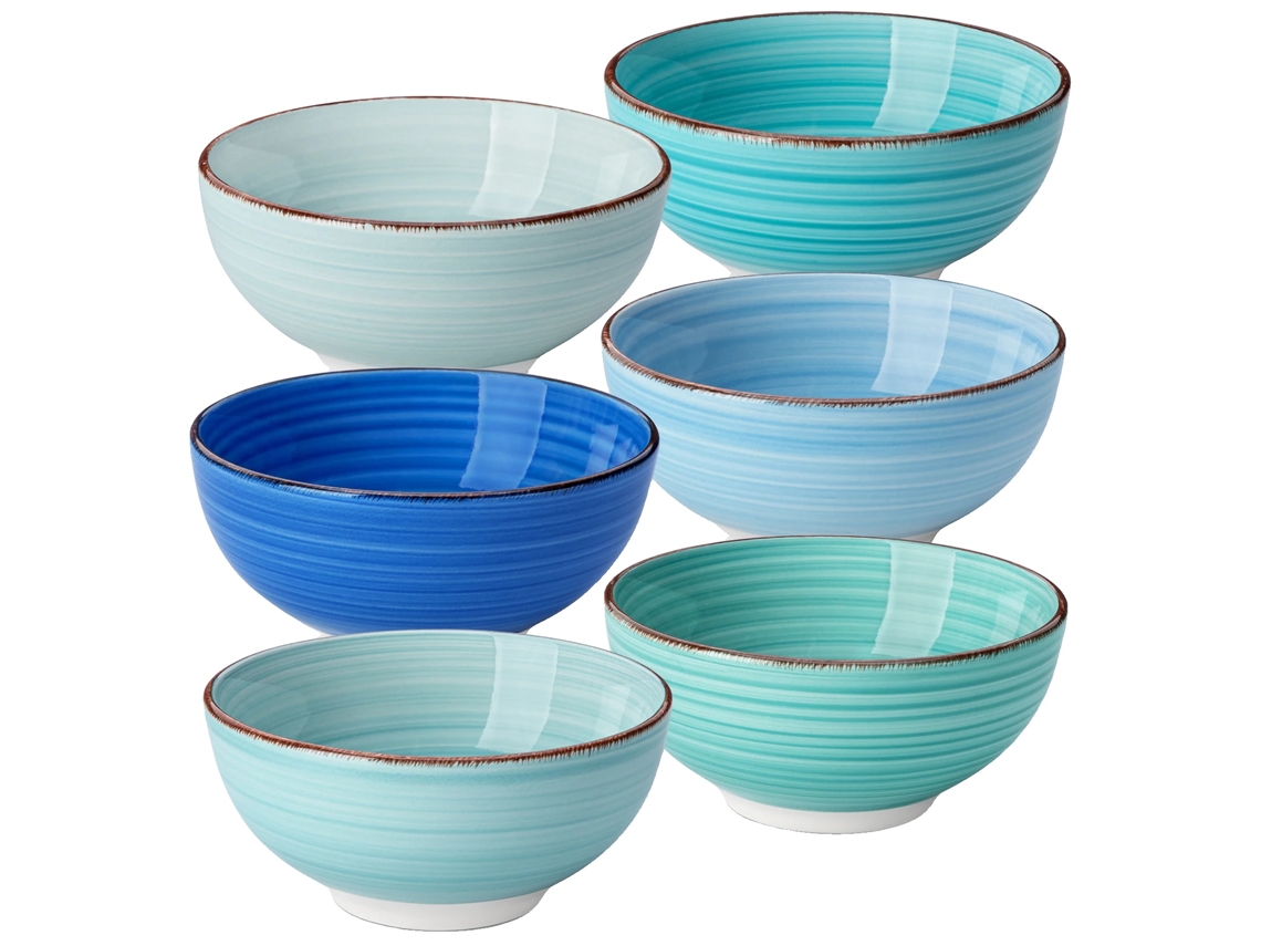 Tigelas De Porcelana, Padrão Sólido, Material Ecológico,cor Azul,820ml