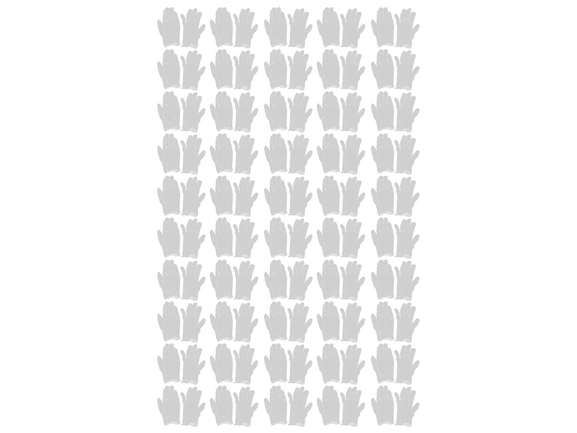 100 Luvas Descartáveis De Pvc Transparente Tamanho L