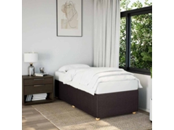 Vidaxl Estrutura De Cama Sem Colchão 90x190 Cm Tecido Castanho-escuro