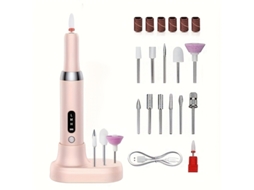 Lixa Automática Unhas, Lima Elétrica Adequada Unhas Fibra Coco, Conjunto Manicure Pedicure Modelo Polir Aparar STELASPLEN